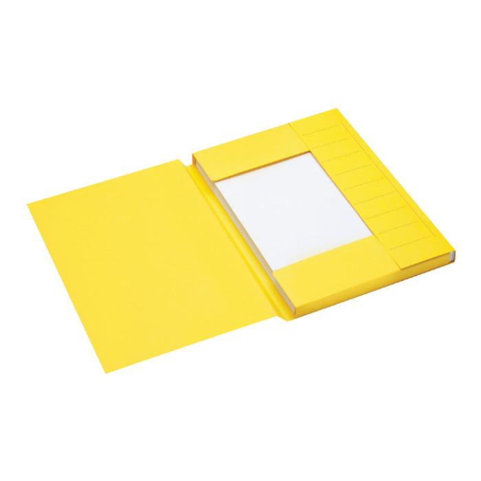 Dossiermap Secolor A4 3 kleppen 100% gerecycled karton 250 gr geel
