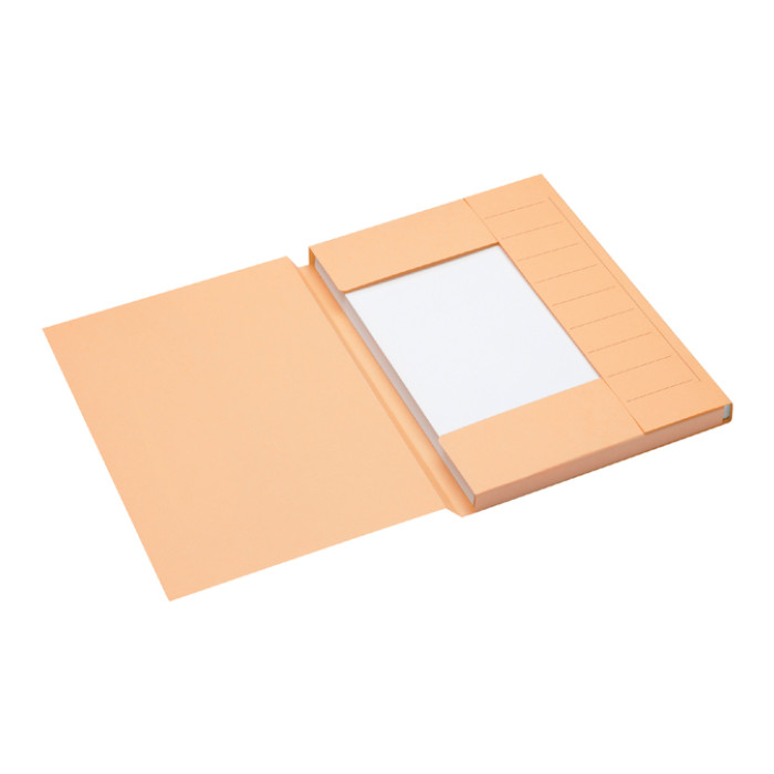 Dossiermap Secolor A4 3 kleppen 100% gerecycled karton 250 gr chamois