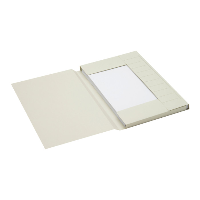 Dossiermap Secolor folio 3 klep 100% gerecycled karton 250 gr grijs