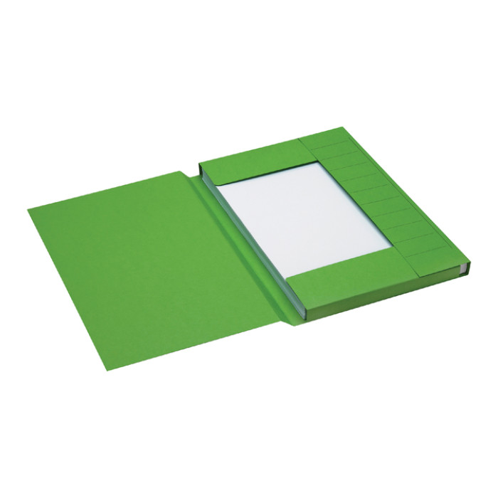 Dossiermap Secolor folio 3 klep 100% gerecycled karton 250 gr groen
