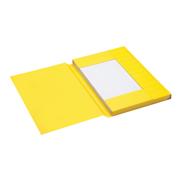 Dossiermap Secolor folio 3 klep 100% gerecycled karton 250 gr geel