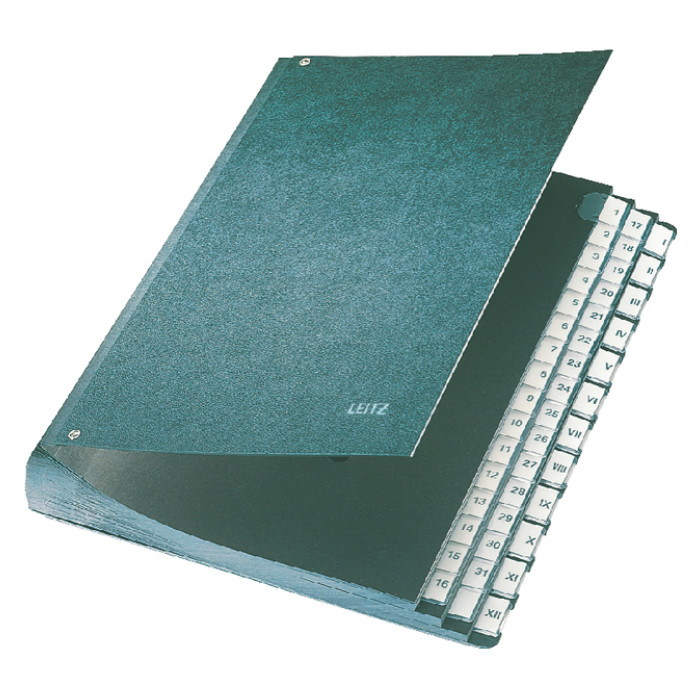 Termijnmap Leitz 1-31 + I-XII 270x50x345mm hardboard zwart