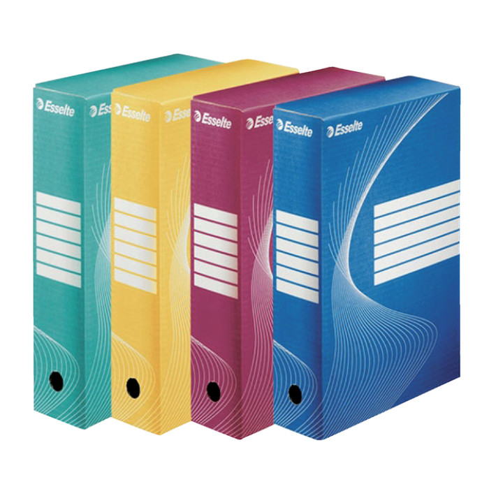 Archiefdoos Esselte Boxycolor 80mm 352x250mm blauw