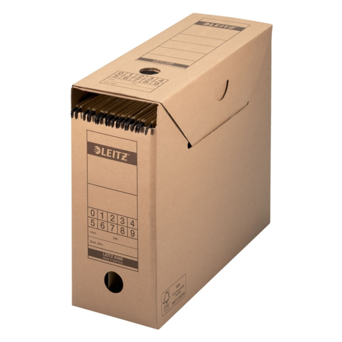 Archiefdoos met deksel Leitz Premium 120x275x325mm natuurbruin