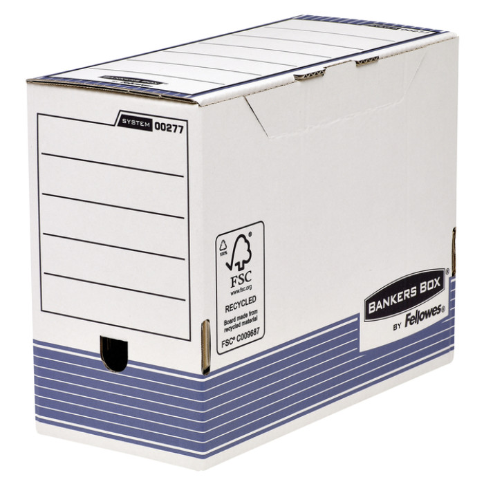 Archiefdoos Bankers Box System A4 150mm wit blauw