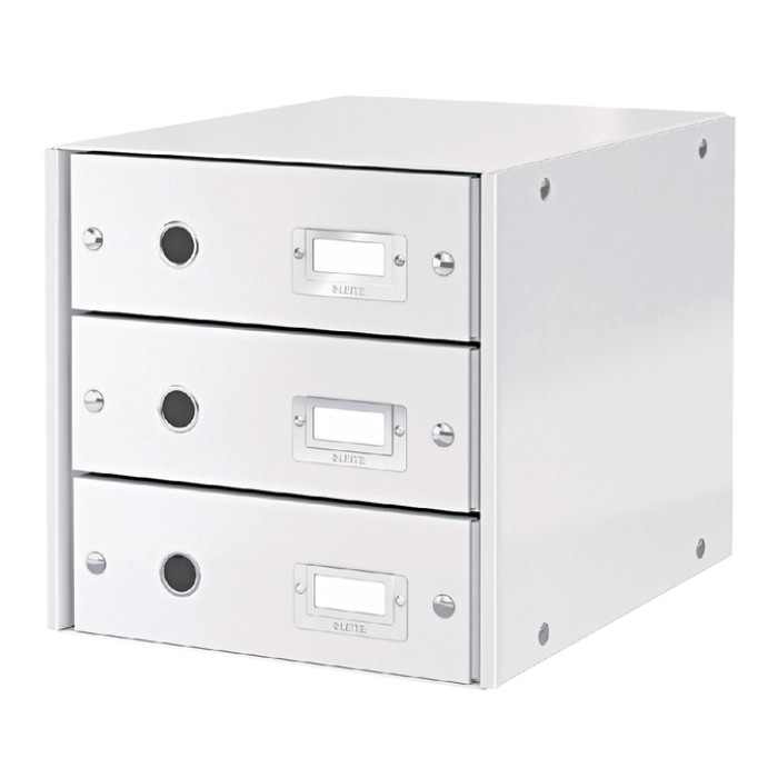 Ladenkast Leitz WOW Click & Store 3 laden gerecycled karton wit