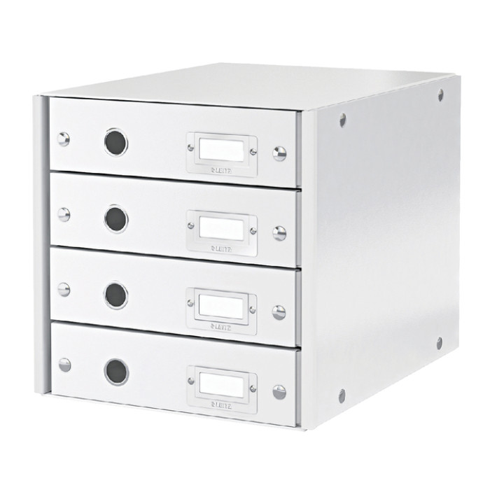 Ladenkast Leitz WOW Click & Store 4 laden gerecycled karton wit