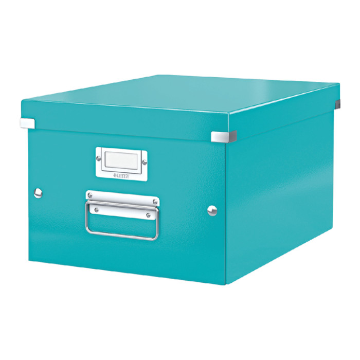 Opbergdoos Leitz Click & Store WOW middel gerecycled karton 281x200x370mm ijsblauw
