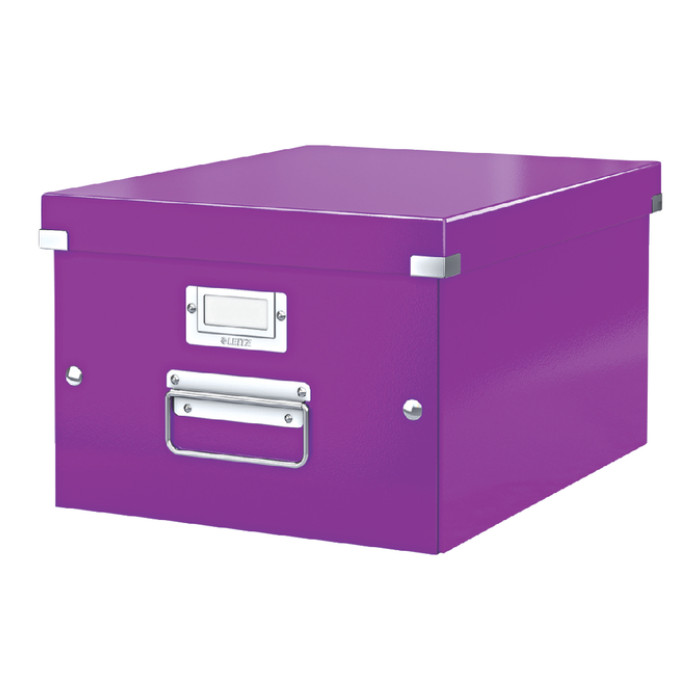Opbergdoos Leitz Click & Store WOW middel gerecycled karton 281x200x370mm paars
