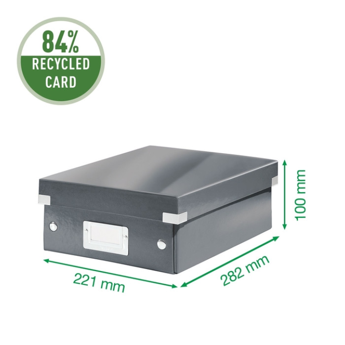 Sorteerbox Leitz WOW Click & Store 280x100x370mm gerecycled karton wit