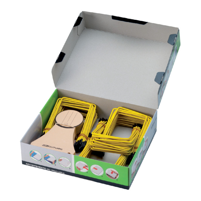 Archiefbinder JalemaClip Pli-fix geel 100 stuks