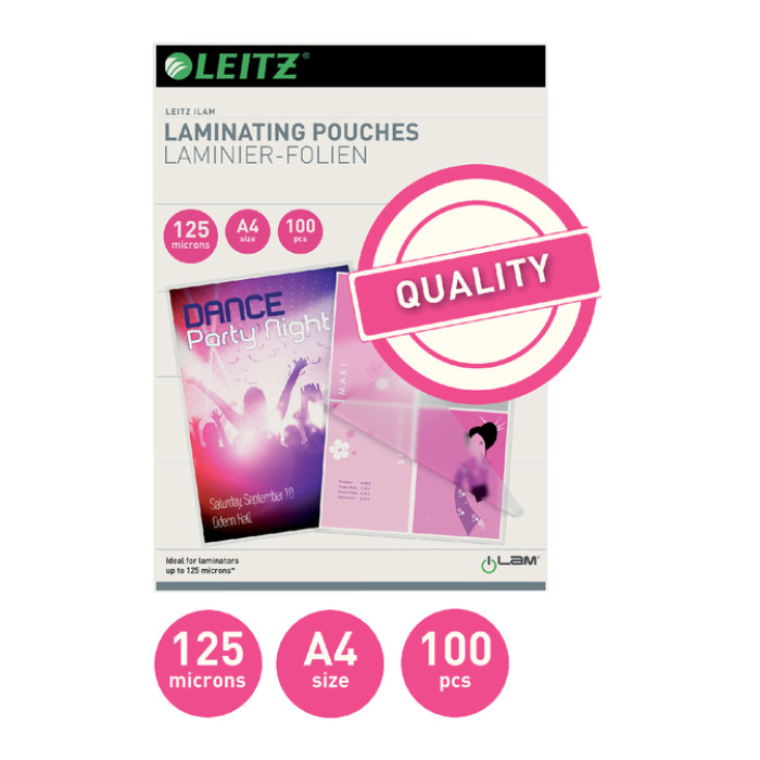 Lamineerhoes Leitz iLAM A4 2x125micron EVA 100 stuks
