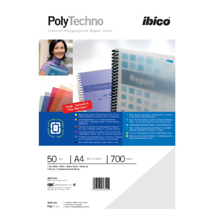 Voorblad GBC A4 PolyTechno 700micron ice wit 50 stuks