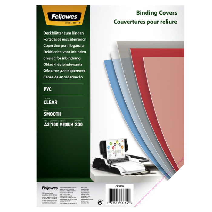 Voorblad Fellowes A3 PVC 200micron 100 stuks