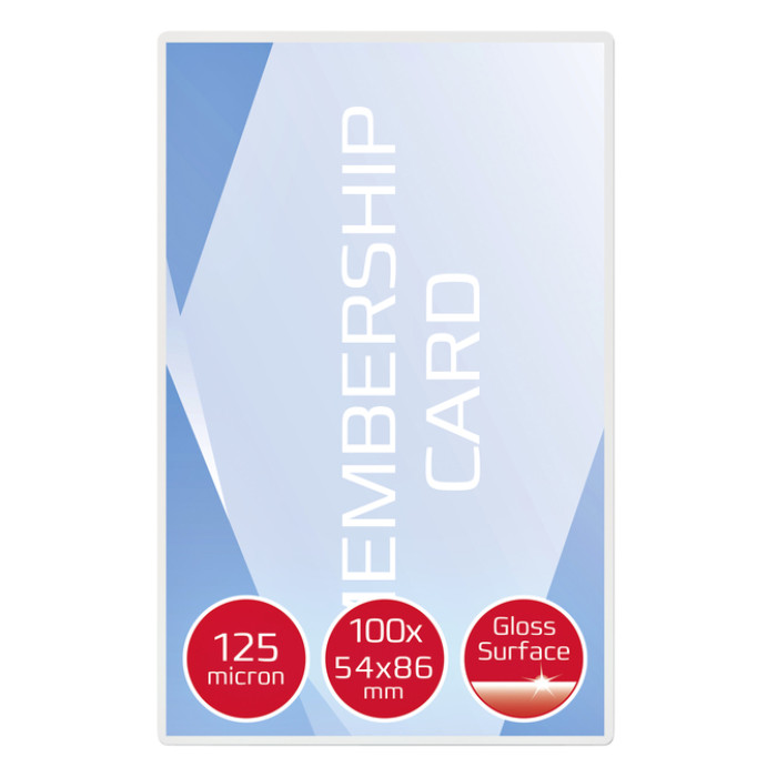 Lamineerhoes GBC creditcard 54x86mm 2x125micron 100 stuks