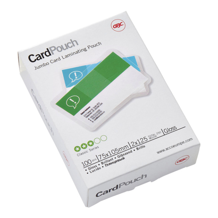 Lamineerhoes GBC club card 75x105mm 2x125micron 100 stuks