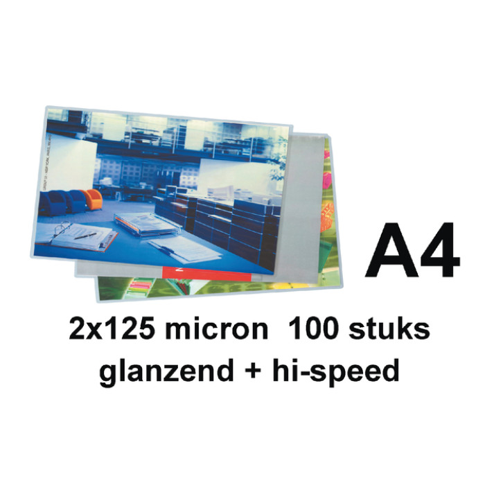 Lamineerhoes GBC A4 highspeed 2x125micron 100 stuks