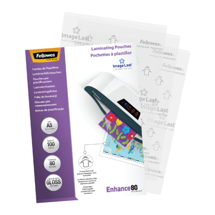 Lamineerhoes Fellowes A5 2x80micron glans 100 stuks