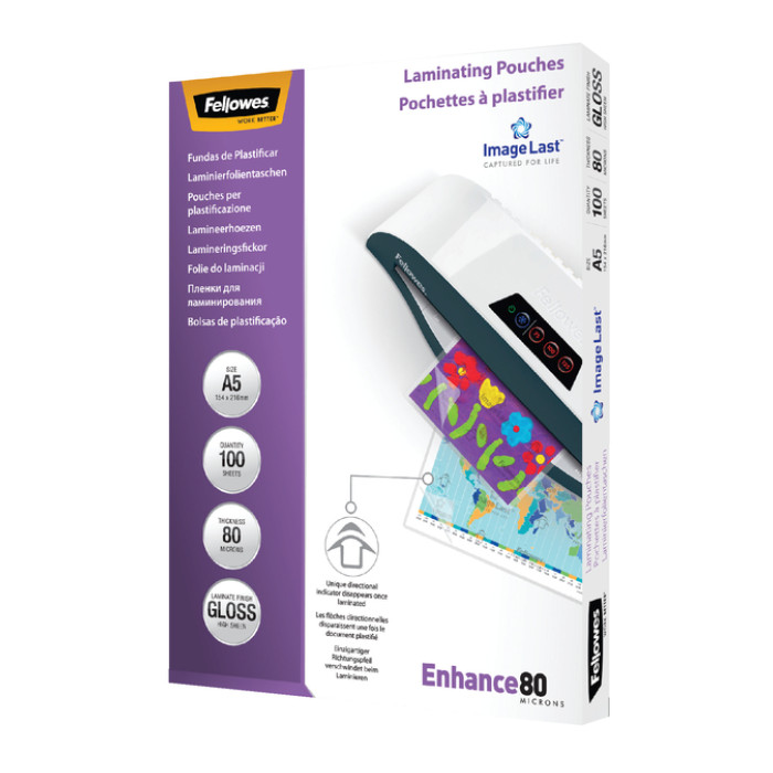 Lamineerhoes Fellowes A5 2x80micron glans 100 stuks
