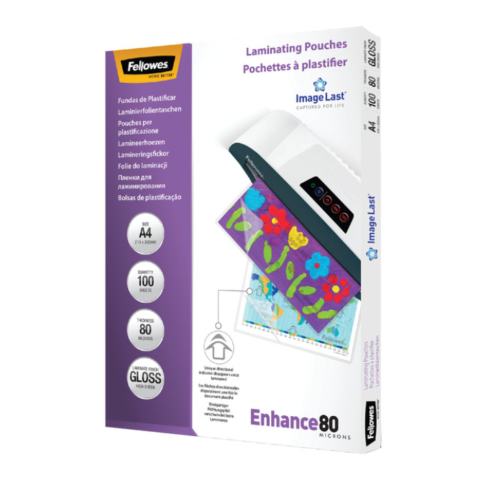 Lamineerhoes Fellowes A4 2x80micron glans 100 stuks