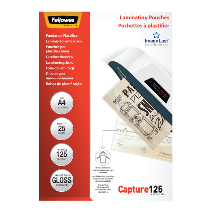 Lamineerhoes Fellowes A4 2x125micron glans 25 stuks