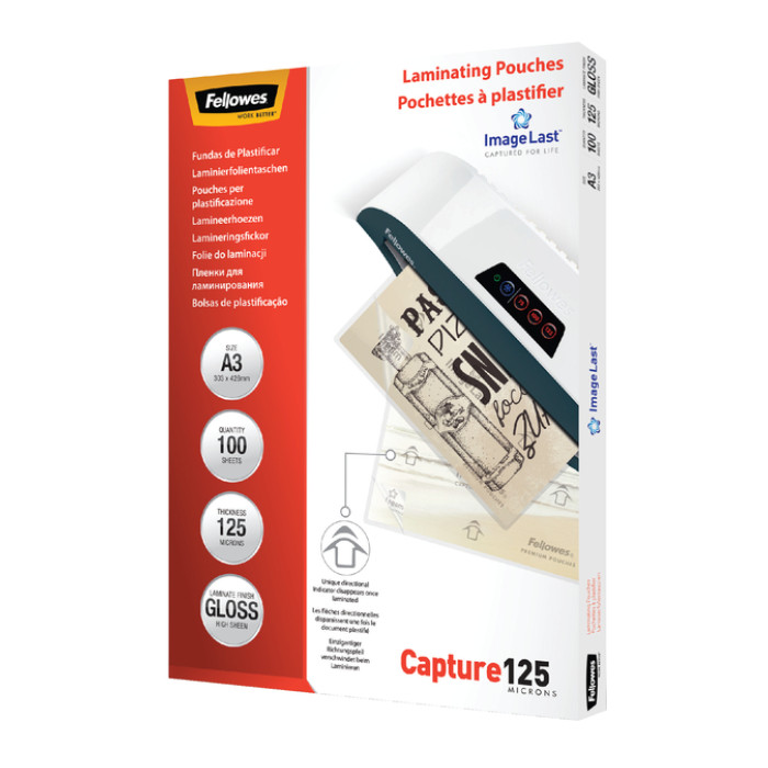 Lamineerhoes Fellowes A3 2x125micron glans 100 stuks