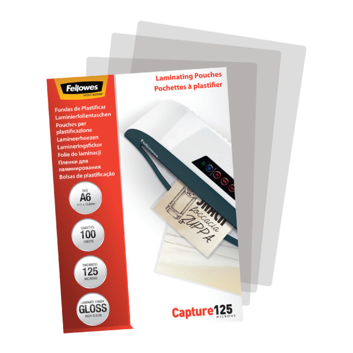 Lamineerhoes Fellowes A6 2x125micron glans 100 stuks