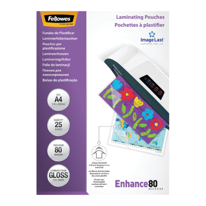 Lamineerhoes Fellowes A4 2x80micron glans 25 stuks