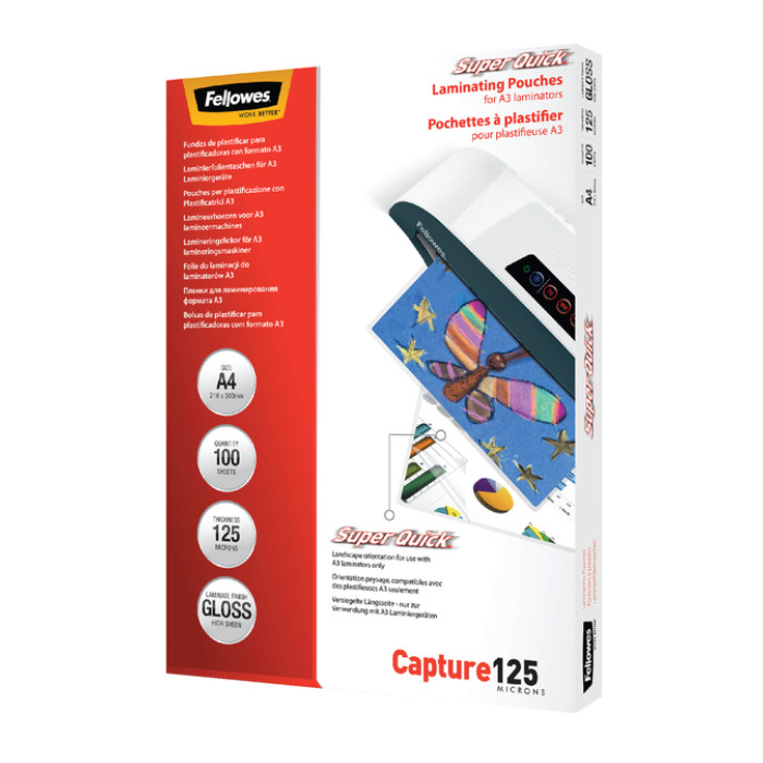 Lamineerhoes Fellowes A4 Superquick 2x125micron 100 stuks