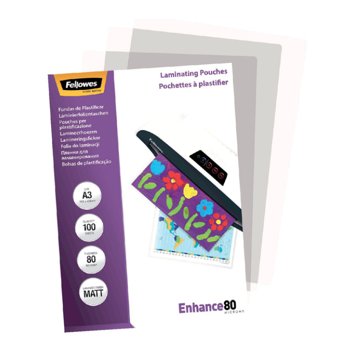 Lamineerhoes Fellowes A3 2x80micron mat 100 stuks