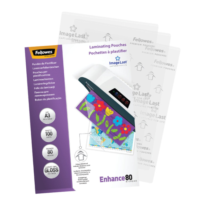 Lamineerhoes Fellowes A3 2x80micron glans 100 stuks