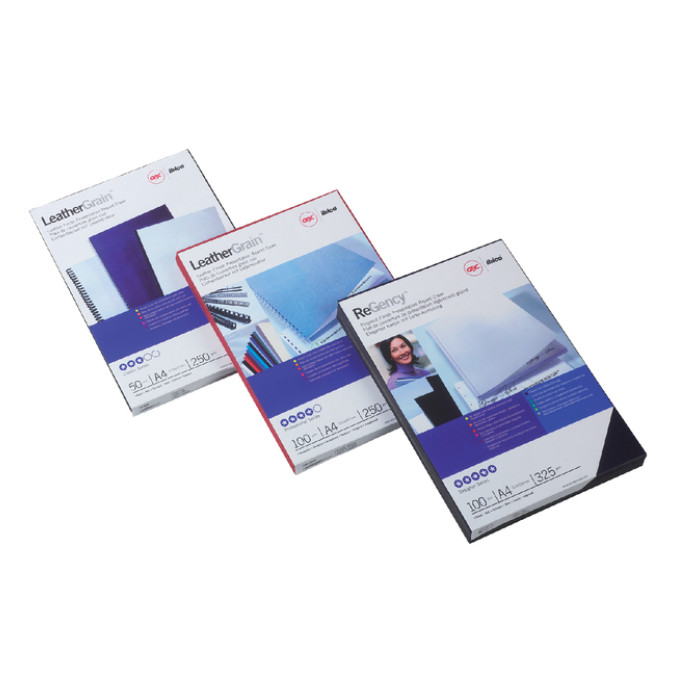 Voorblad GBC A4 lederlook wit 100 stuks
