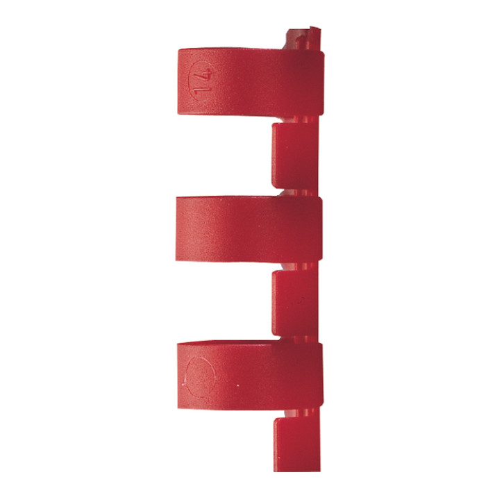 Bindrug GBC 10mm 21rings A4 rood 100 stuks