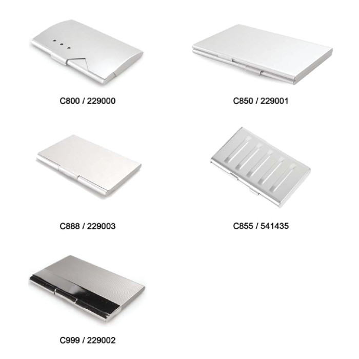 Visitekaartenhouder 2 vaks mat aluminium