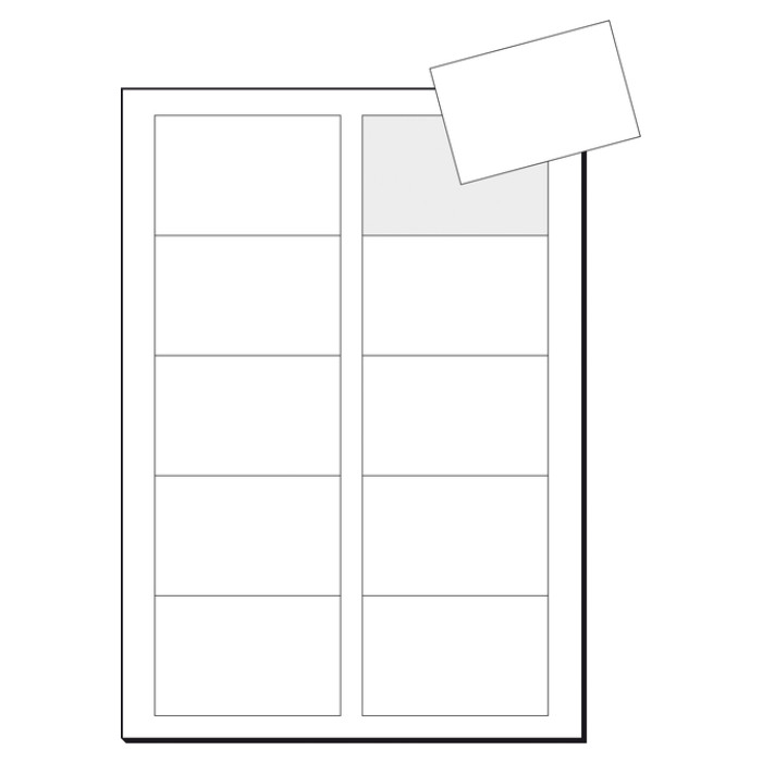 Visitekaart Sigel 85x55mm blanco 190gr  afgeronde hoeken wit 100 stuks