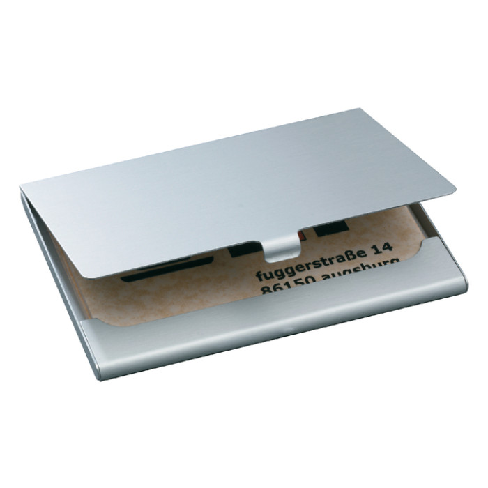Visitekaarthouder Sigel VZ135 voor 15 kaarten 91x58mm graveerbaar aluminium mat zilver