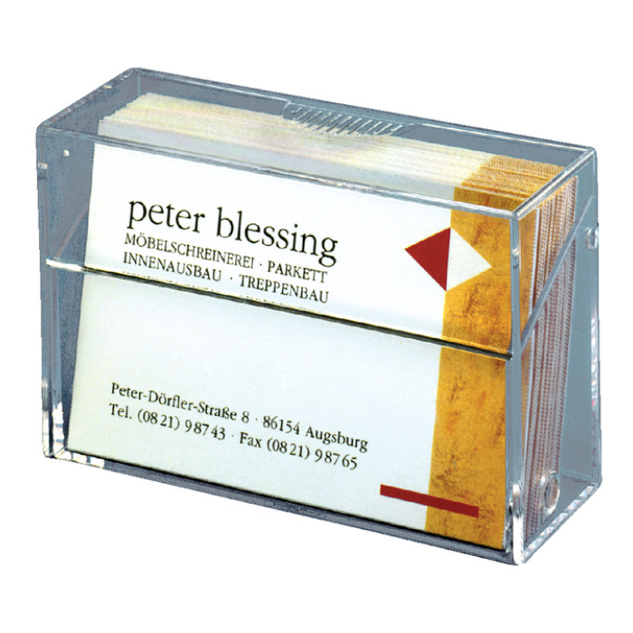 Visitekaartbox Sigel VA110 voor 100 kaarten 86x56mm acryl glashelder
