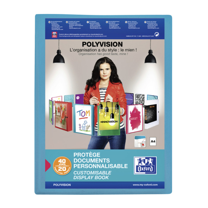 Showalbum Oxford Polyvision A4 20-tassen PP blauw