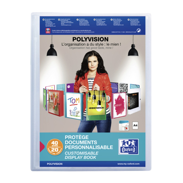 Showalbum Oxford Polyvision A4 20-tassen PP transparant