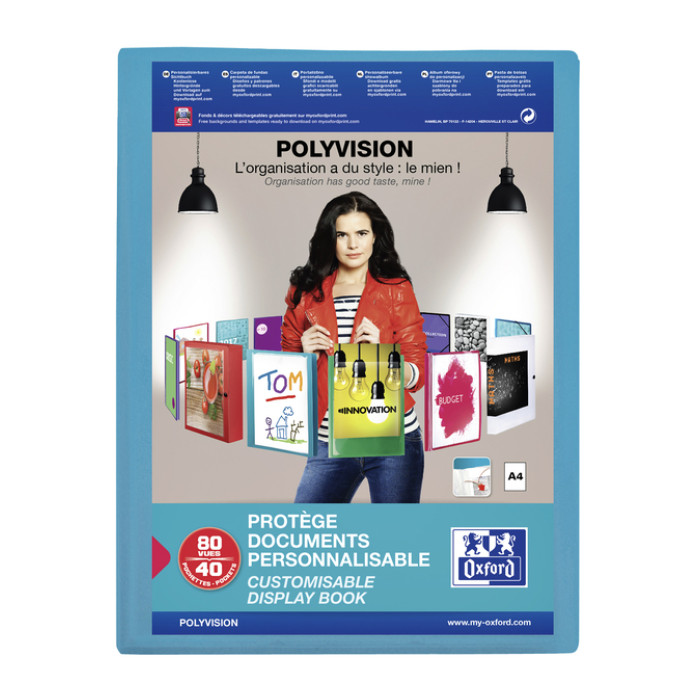 Showalbum Oxford Polyvision A4 40-tassen PP blauw