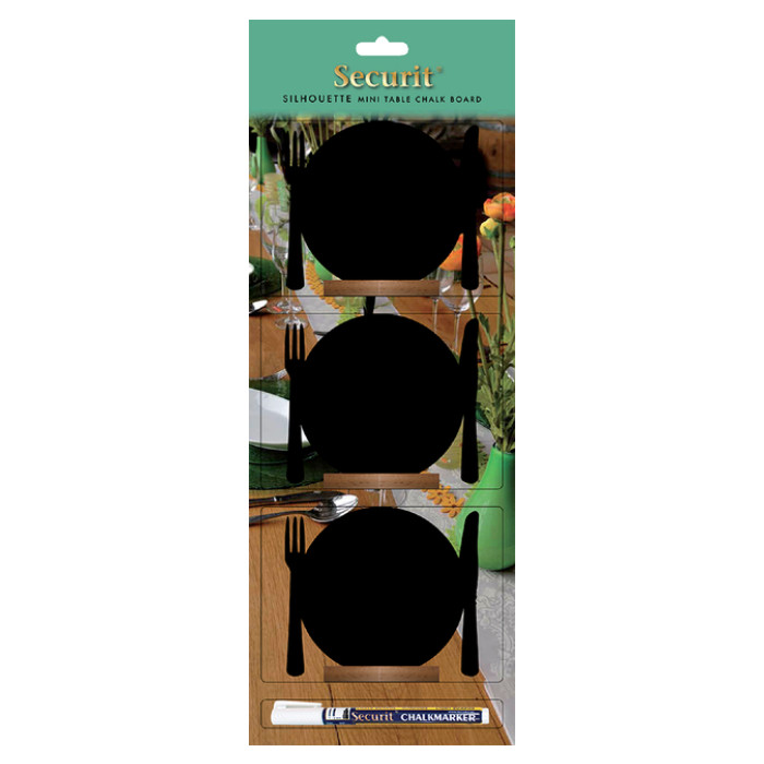 Krijtbord Securit bord 100x120mm houten voet 3 stuks