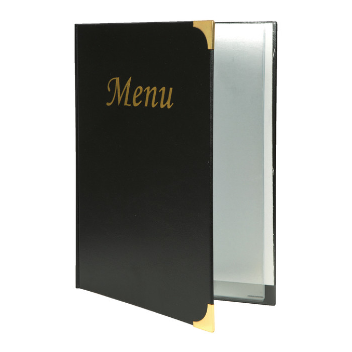 Menukaart Securit A4 4 x 2 tassen zwart