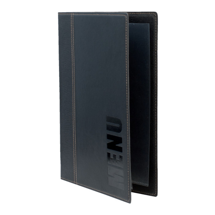 Menukaart Securit Trendy A5 1 x 2 tassen zwart