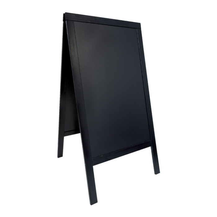Stoepbord Securit 700x1250x40mm zwart hout