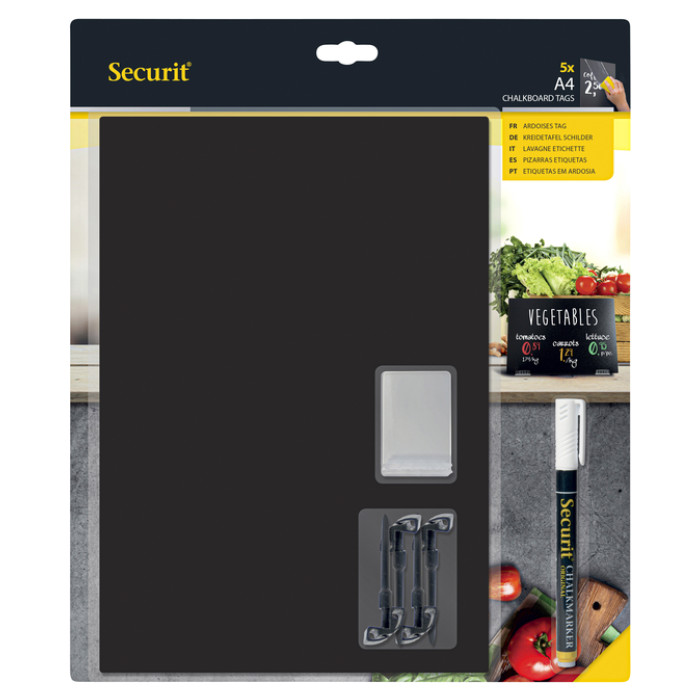 Krijtbord Securit A4 tags 5 stuks