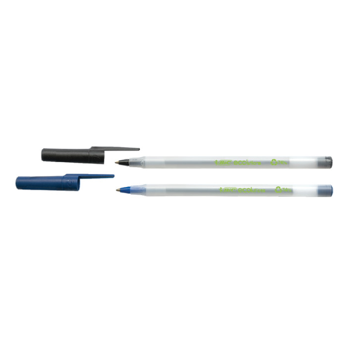 Balpen Bic Ecolutions round stic medium zwart