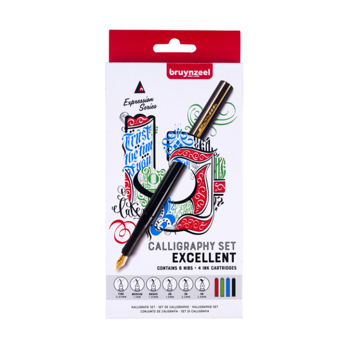 Kalligrafiepen Bruynzeel luxe set à 14 stuks 60344014