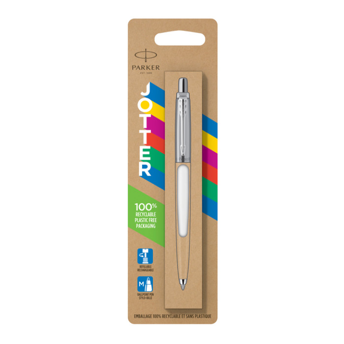 Balpen Parker Jotter Original white CT medium blister à 1 stuk