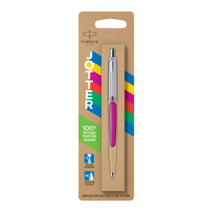 Balpen Parker Jotter Original pink CT medium blister à 1 stuk