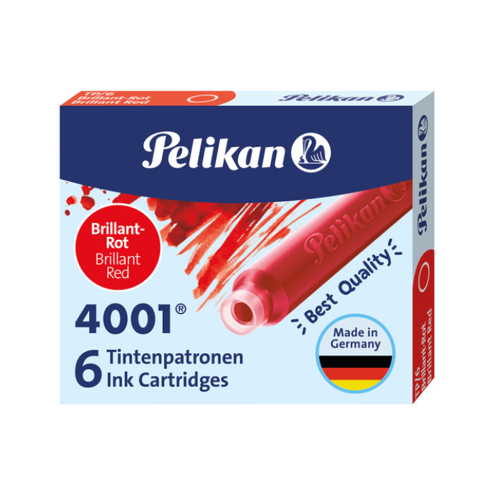 Inktpatroon Pelikan 4001 rood 6 stuks